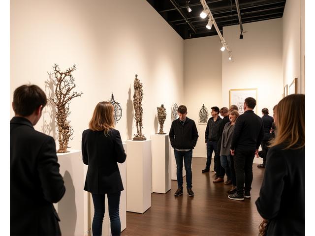 現代アート東京での個展会場風景。多くの来場者が作品を鑑賞している様子。