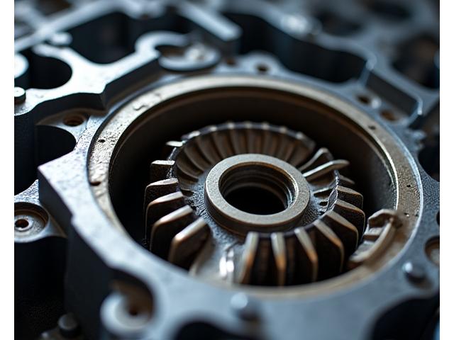 自動車エンジン内部の精密部品のクローズアップ、高い耐熱性と耐久性が要求される