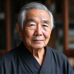 熟練の眼差しで遠くを見つめる鍛冶職人、田中